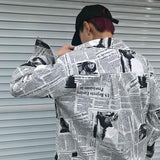 Newspaper Button Up Tee
