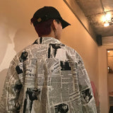 Newspaper Button Up Tee