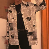 Newspaper Button Up Tee