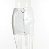 High Waisted Shiny PU Skirts