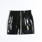 High Waisted Shiny PU Skirts