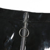 High Waisted Shiny PU Skirts