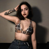 Plaid Two Piece Bra Briefs Set