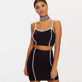 Sporty 2 Piece Tracksuit (Crop Top & Mini Skirt)
