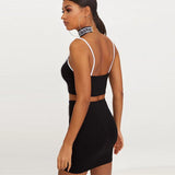 Sporty 2 Piece Tracksuit (Crop Top & Mini Skirt)