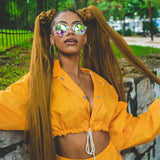 Cropped Orange Windbreaker Jacket