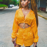 Cropped Orange Windbreaker Jacket