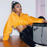 Cropped Orange Windbreaker Jacket