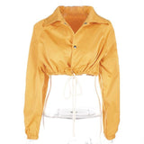 Cropped Orange Windbreaker Jacket
