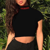 "Destiny" Mock Neck Crop Top