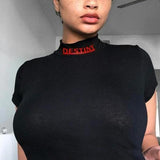 "Destiny" Mock Neck Crop Top