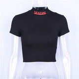 "Destiny" Mock Neck Crop Top