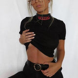 "Destiny" Mock Neck Crop Top