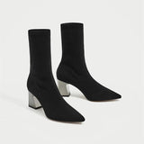 Minimal High Heel Sock Boot