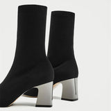 Minimal High Heel Sock Boot