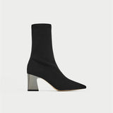 Minimal High Heel Sock Boot