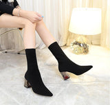 Minimal High Heel Sock Boot