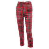 Red Plaid High Waisted Trousers