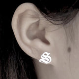Custom Old English Initial Earrings
