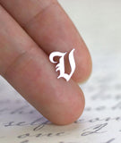 Custom Old English Initial Earrings
