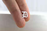 Custom Old English Initial Earrings