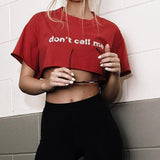 "Don't Call Me" Oversized Crop Top