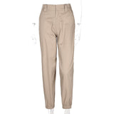 Khaki High Waisted Cargo Pants