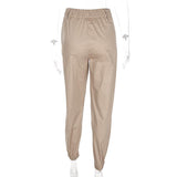 Khaki High Waisted Cargo Pants