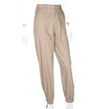Khaki High Waisted Cargo Pants