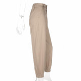 Khaki High Waisted Cargo Pants