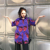 Devil Button Up Top