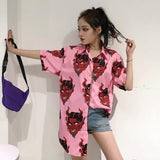 Devil Button Up Top