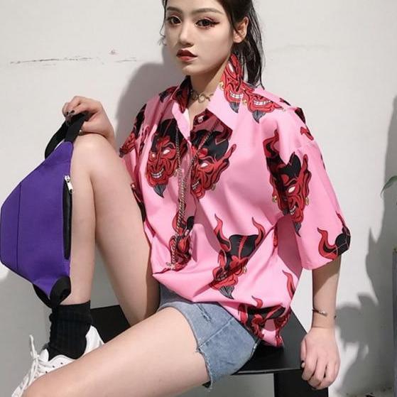 Devil Button Up Top – White Market