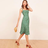 Green Floral Midi Dress