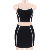 Sporty 2 Piece Tracksuit (Crop Top & Mini Skirt)