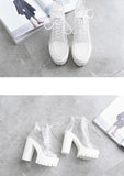 Transparent Platform Lace Up Boots
