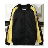 Embroidered Blossom Satin Bomber