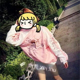 Embroidered Blossom Satin Bomber