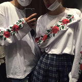 Rose Sleeve Printed Tee