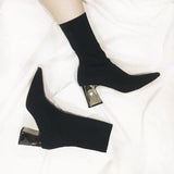 Minimal High Heel Sock Boot