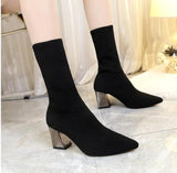 Minimal High Heel Sock Boot