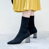 Minimal High Heel Sock Boot