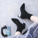 Minimal High Heel Sock Boot