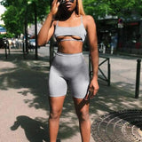 Sleeveless Cami Top & Biker Shorts (Two Piece Set)