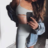 Sleeveless Cami Top & Biker Shorts (Two Piece Set)