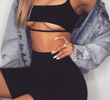 Sleeveless Cami Top & Biker Shorts (Two Piece Set)