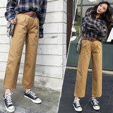 High Waisted Straight Leg Chinos
