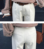 High Waisted Straight Leg Chinos