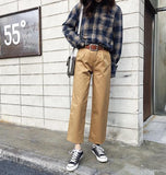 High Waisted Straight Leg Chinos