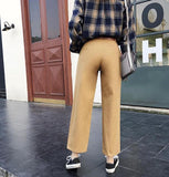 High Waisted Straight Leg Chinos